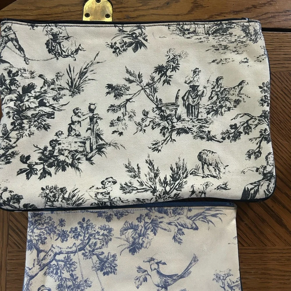 Toile Print Pouch Set